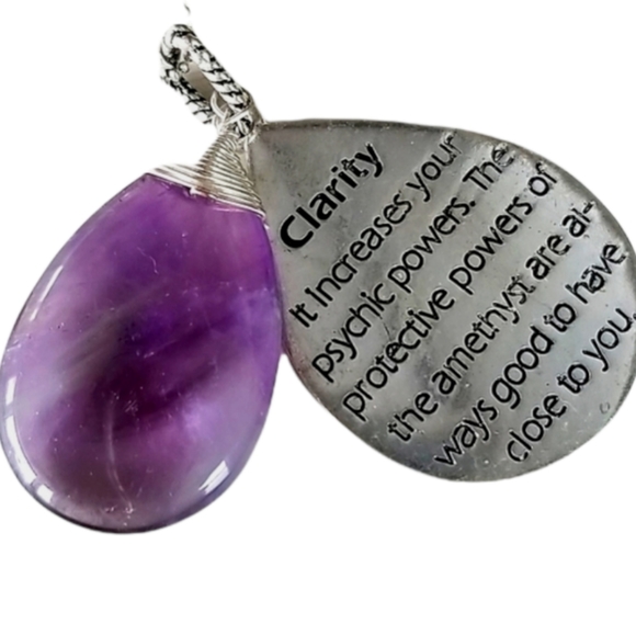 Amethyst Boho Clarity Silver Tone Pendant Ball Bead Chain Necklace - Picture 1 of 10